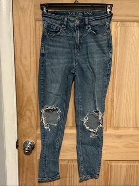 American Eagle Outfitters Skinny Ripped Dark Blue Jeans